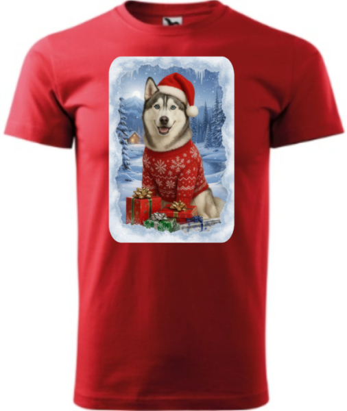 Vánoční tričko Sibiřským huskym3